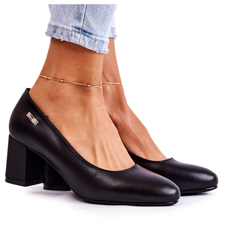 Leather Pumps On a Bar Sergio Leone PB178 Black