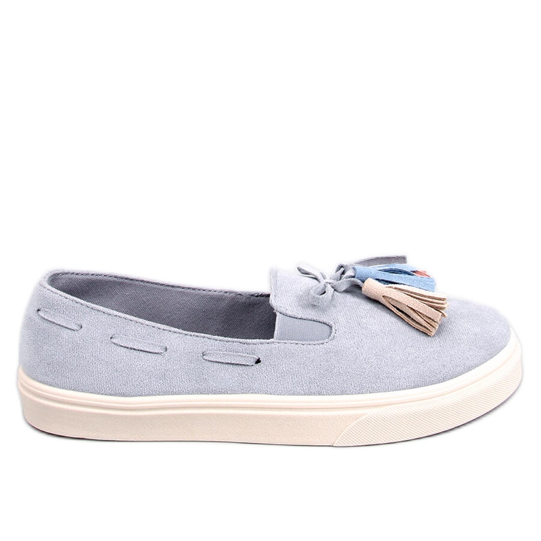 PA1 Salma Gray spring sneakers with tassels grey