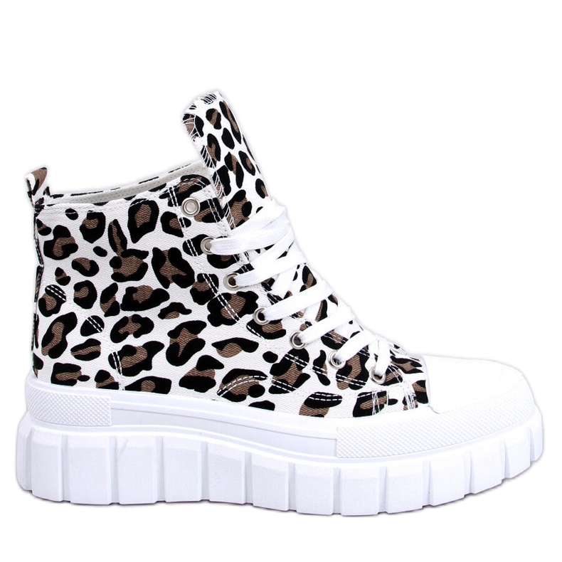 PA1 Lion Leopard leopard high-top sneakers beige white black PA1 Lion Leopard leopard high-top sneakers beige white black
