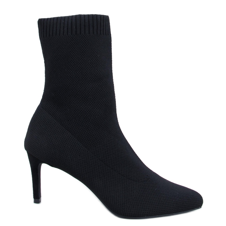 PA1 Donatella Black sock heel boots