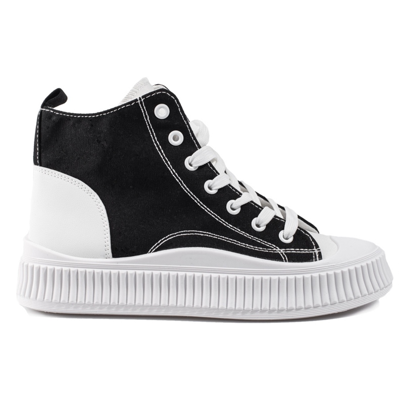 Shelovet women's sneakers high white and black