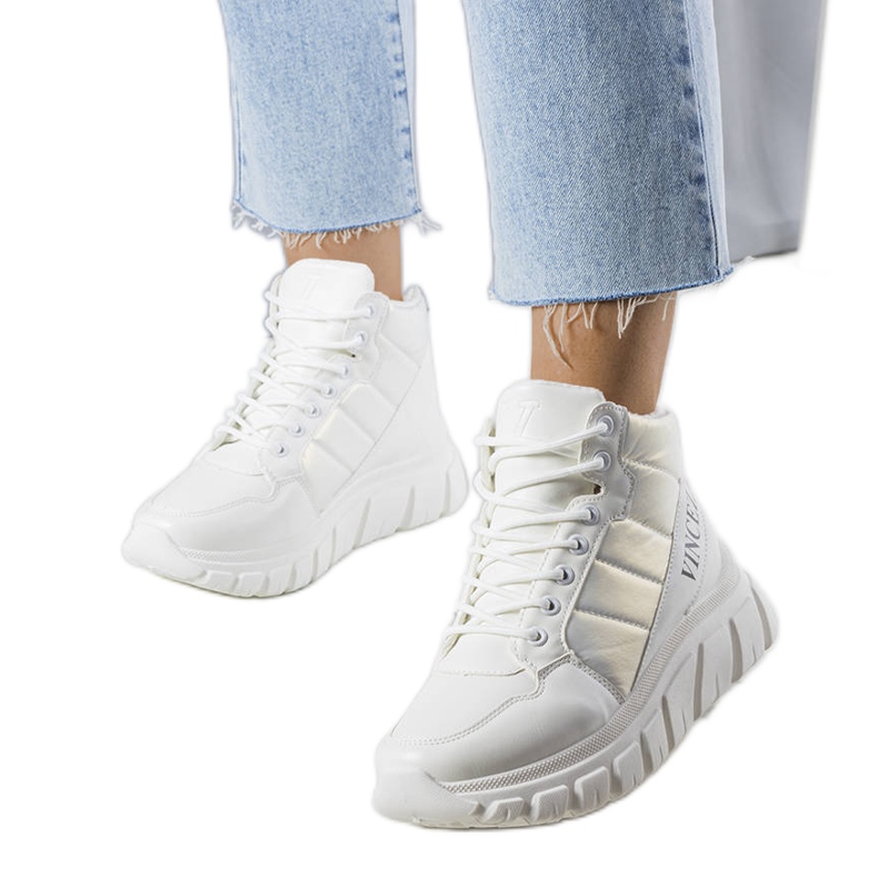 PA1 Luz white insulated snow boots