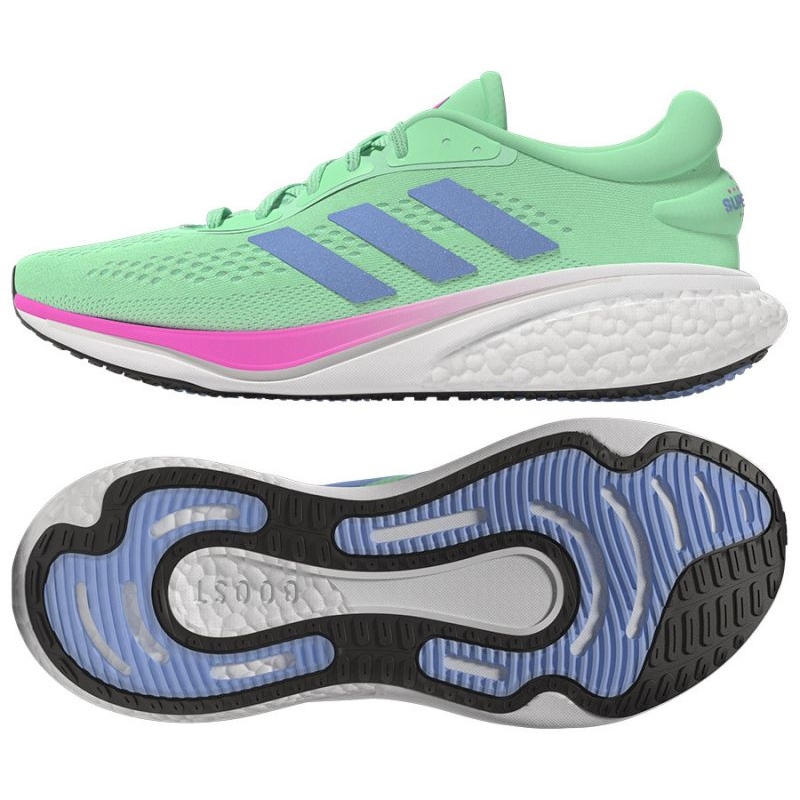 Running shoes adidas SuperNova 2 W HR0109 blue pink green KeeShoes