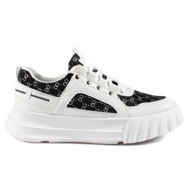 White Shelovet women's sports shoes with black inserts