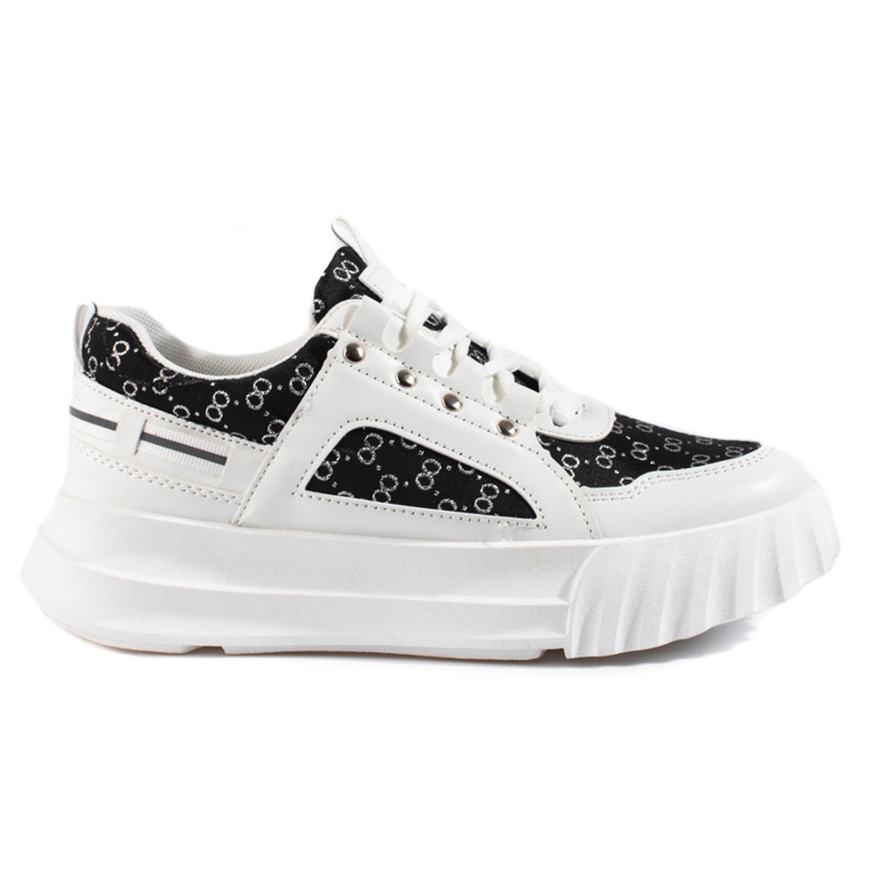 White Shelovet women's sports shoes with black inserts