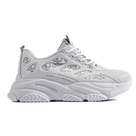 Shelovet women's sneakers on a thick sole, gray grey