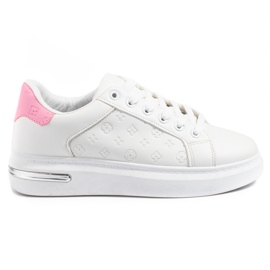 Shelovet women's white sports shoes with a pattern