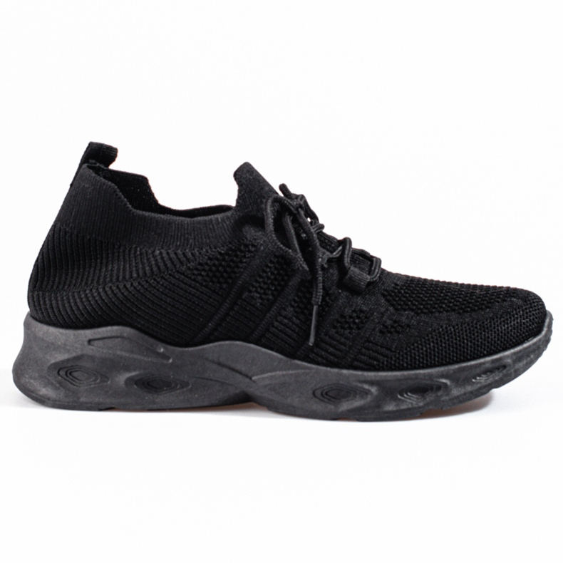 Shelovet black textile sports shoes