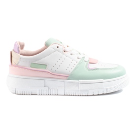 Shelovet women's pastel sneakers white multicolored Shelovet women's pastel sneakers white multicolored