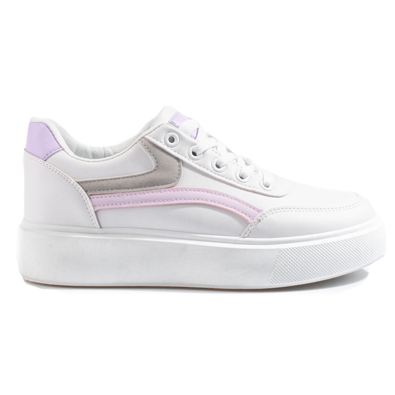 Comfortable Shelovet women's sports shoes white violet pink grey