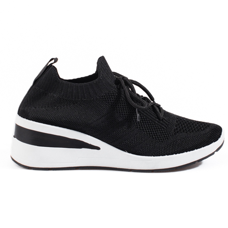 Women's Shelovet sock wedge sports shoes black