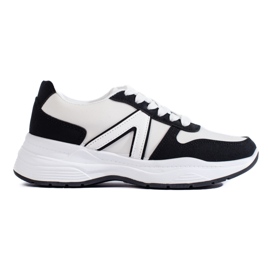Beige and white women's sports shoes from Shelovet black Beige and white women's sports shoes from Shelovet black