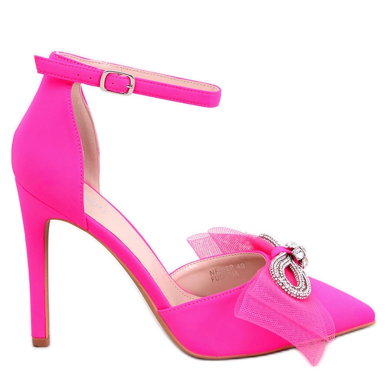 Seastar Triana Fuchsia Tulle Bow Stilettos pink