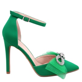 Seastar Triana Green Tulle Bow Stilettos