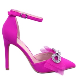 Seastar Triana Purple Tulle Bow Stilettos
