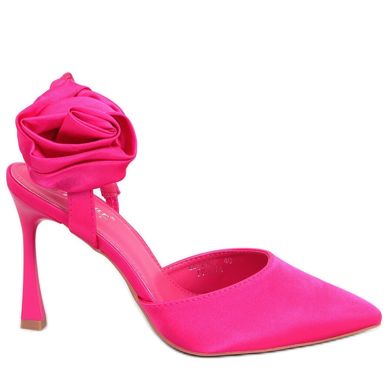 Seastar Satin pins with flower Flores Fuchsia pink