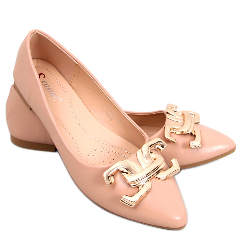 BM Elegant ballerinas with a buckle from Simon Khaki