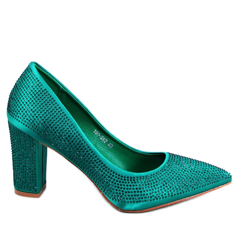 BM Marisa Green beaded heel pumps
