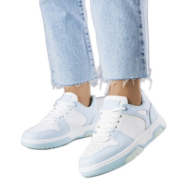 Kristie blue platform sneakers white