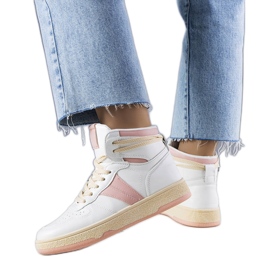 Pink high-top sneakers from Robin white Pink high-top sneakers from Robin white