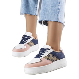 Pink and navy blue women's sneakers from Luzia