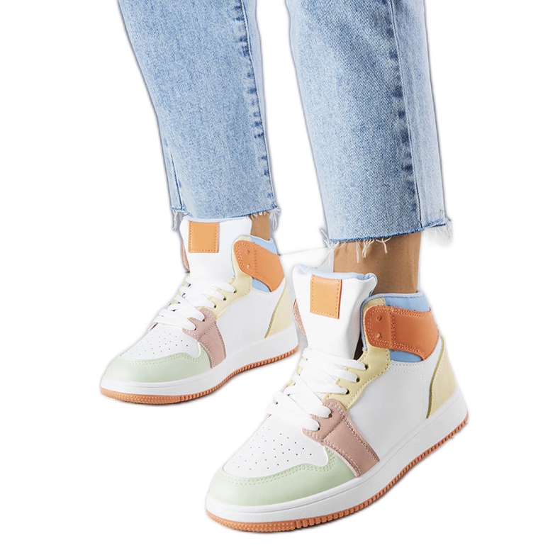 Orange sneakers from Kari white