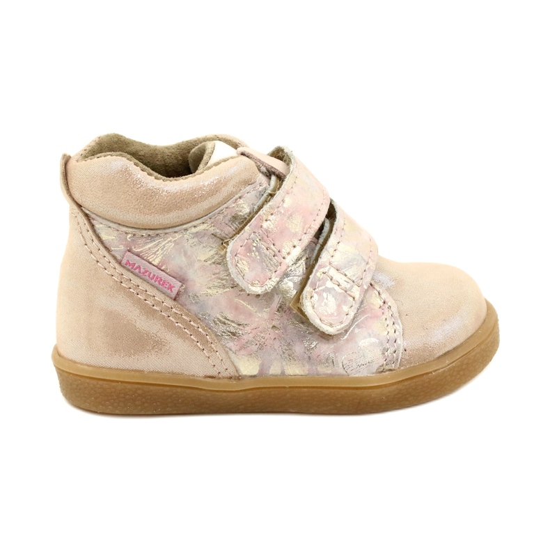 Mazurek Velcro boots 1302 Spring Flower Golden Satin beige
