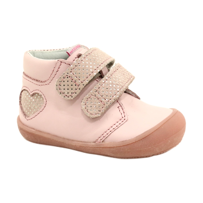Velcro boots Mazurek 1341 Pink Glitter Heart