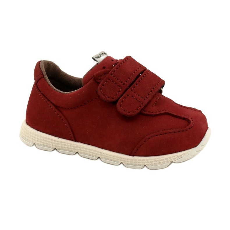 Mazurek 1362 Leather Casual Shoes with Velcro, Red