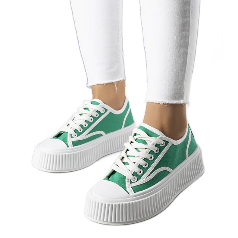 BM Green sneakers on the Delores platform