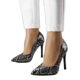 Ella black lacquered high heels