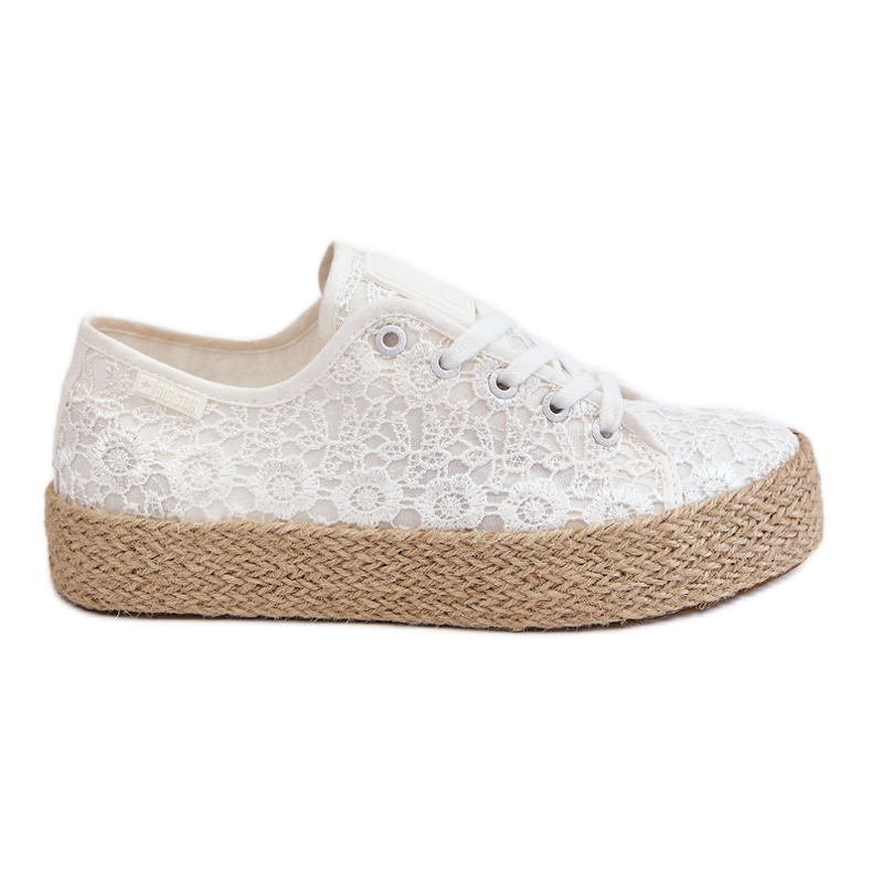 Women's Big Star Braided Platform Sneakers LL274199 White Women's Big Star Braided Platform Sneakers LL274199 White