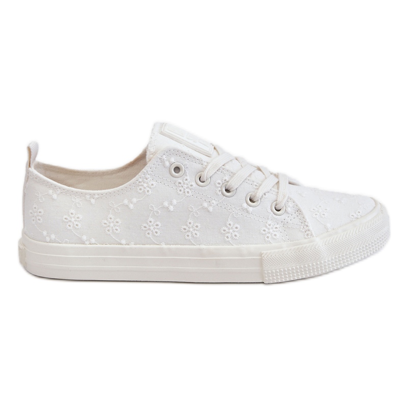 Women's Big Star Embroidered Sneakers LL274223 White