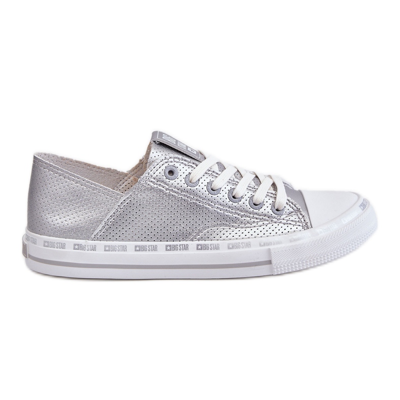 Women's Leather Low Sneakers Big Star LL274016 Silver Women's Leather Low Sneakers Big Star LL274016 Silver