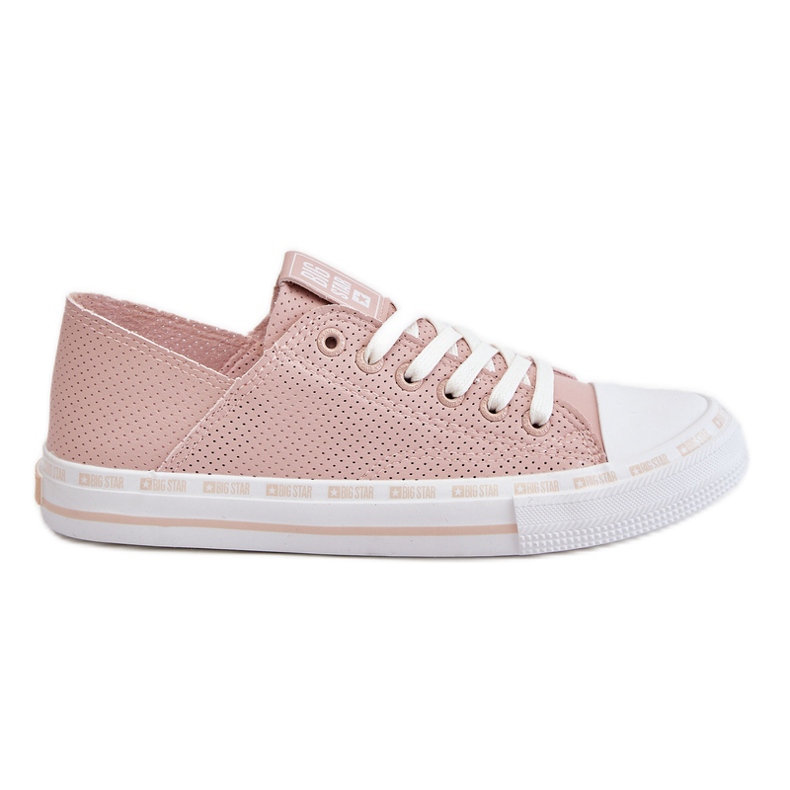 Women's Leather Low Sneakers Big Star LL274015 Pink