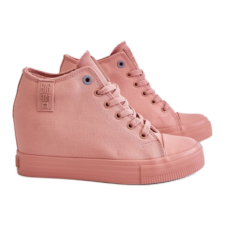 Hidden Wedge High Sneakers Big Star LL274036 Pink KeeShoes