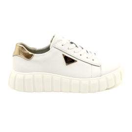 Leather sneakers Filippo DP4138 white golden