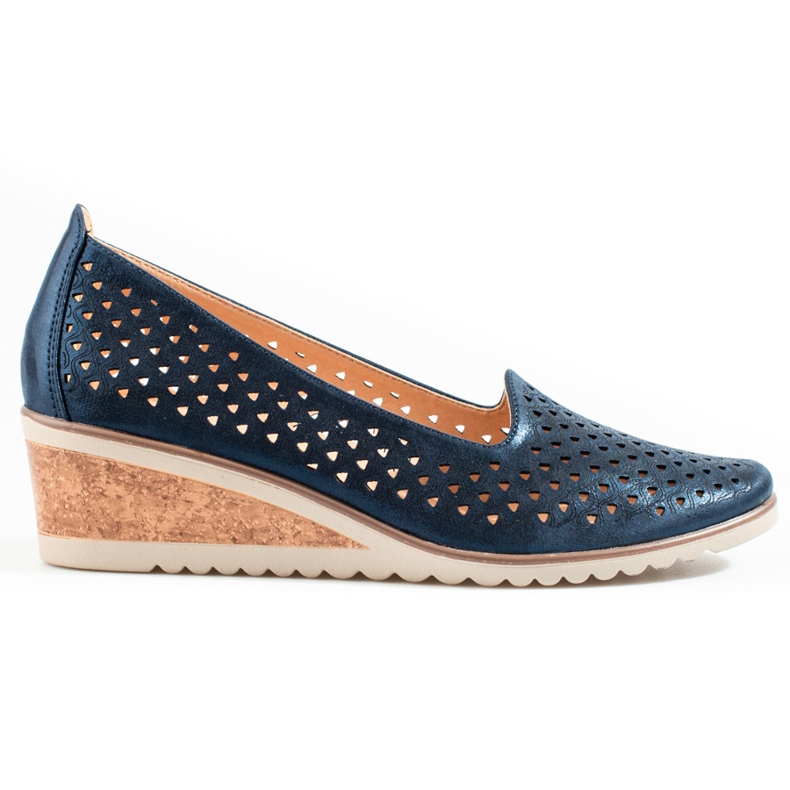 W. Potocki Women's openwork pumps Potocki navy blue