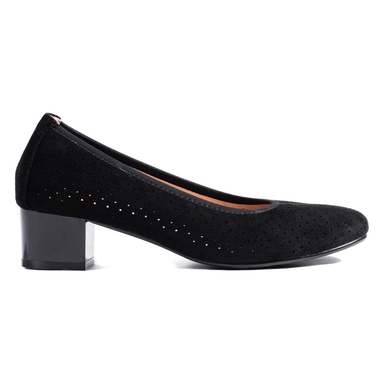 W. Potocki Women's black openwork pumps Potocki