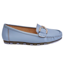 PS1 Women's Leather Loafers Light Blue Downtown