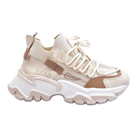 Women's Sock Sneakers Beige Keaton