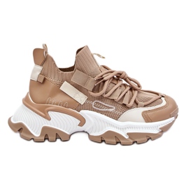 PS1 Women's Slip-on Sock Sneakers Dark Beige Keaton