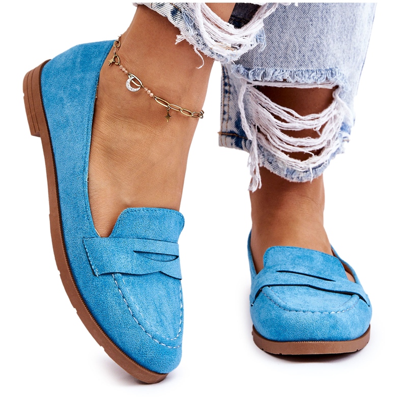 PS1 Comfortable Suede Women's Loafers Blue Lucca