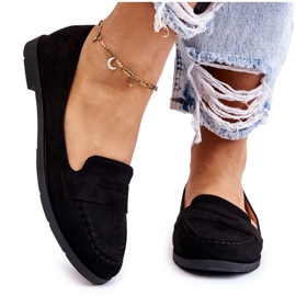 Comfortable Suede Women's Loafers Black Lucca