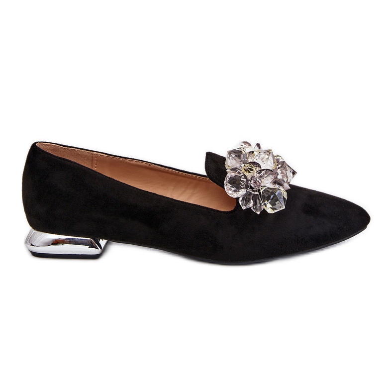 Women's Embellished Loafers With Flat Heels Black Sloane