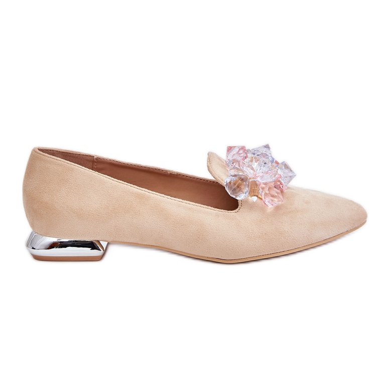 Women's Embellished Loafers With Flat Heels Beige Sloane