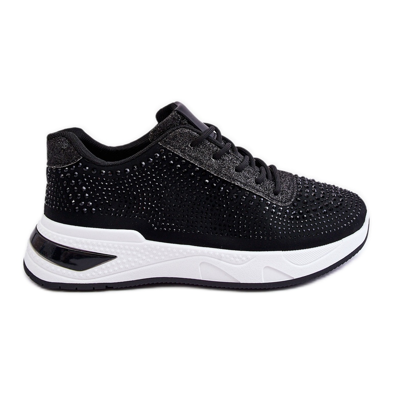 Women's Sneakers With Zircons Black Raiden