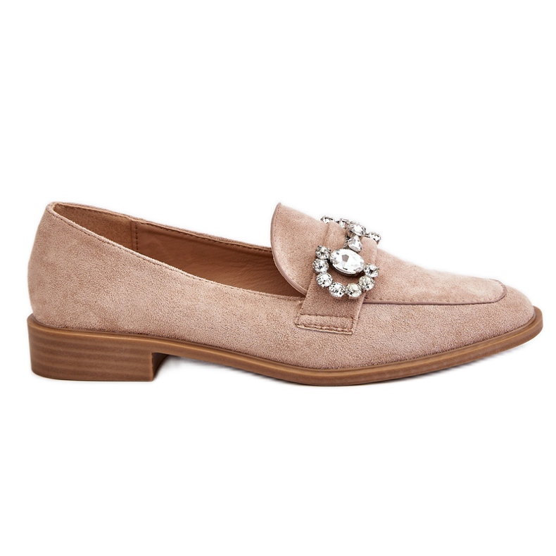PS1 Elegant Dark Beige Suede Loafers Aliya