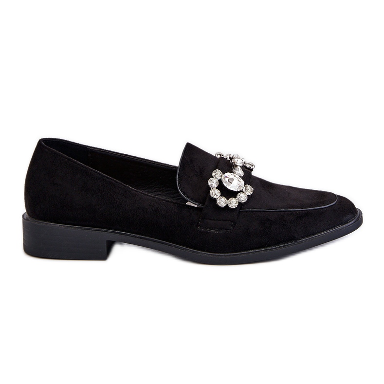 PS1 Elegant Black Suede Loafers Aliya