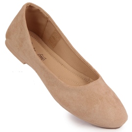 Women's beige suede ballerinas eVento 9BL02-1031